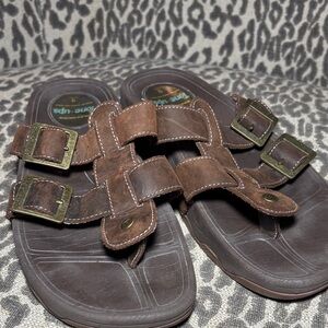 sketchers tone up brown leather sandals thick strap leather walking sandals 9
